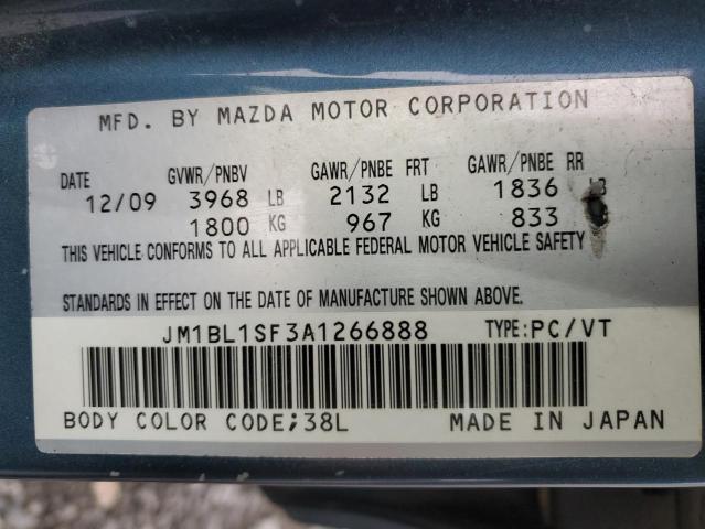 JM1BL1SF3A1266888 - 2010 MAZDA 3 I GRAY photo 13