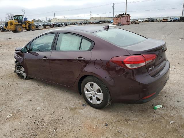 3KPFK4A77HE115009 - 2017 KIA FORTE LX MAROON photo 2