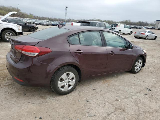 3KPFK4A77HE115009 - 2017 KIA FORTE LX MAROON photo 3