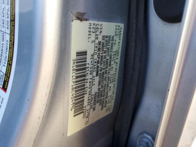 3N1BC1CP1BL404996 - 2011 NISSAN VERSA S SILVER photo 12