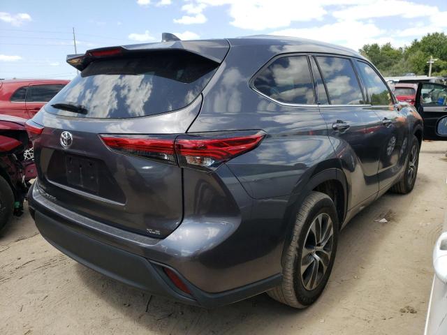 5TDGZRAH4MS043756 - 2021 TOYOTA HIGHLANDER XLE GRAY photo 3