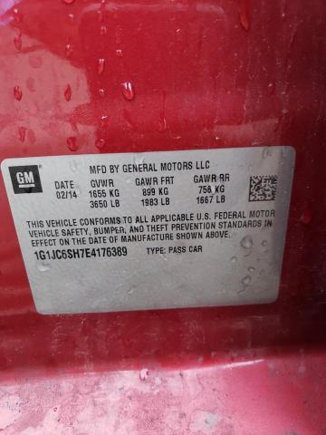 1G1JC6SH7E4176389 - 2014 CHEVROLET SONIC LT RED photo 12