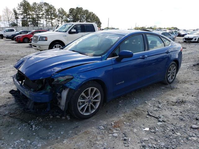 3FA6P0LUXHR297185 - 2017 FORD FUSION SE HYBRID BLUE photo 1