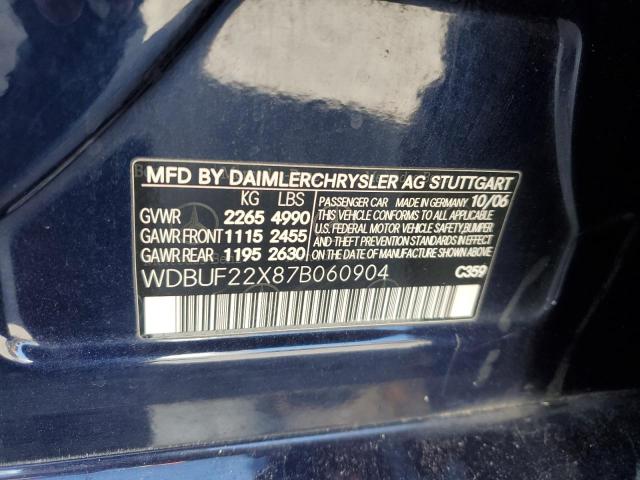 WDBUF22X87B060904 - 2007 MERCEDES-BENZ E 320 CDI BLUE photo 13