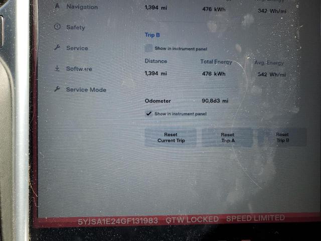 5YJSA1E24GF131983 - 2016 TESLA MODEL S BLUE photo 9