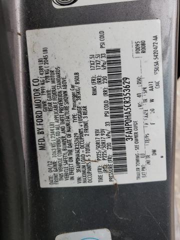 3FAHP0HA5CR353629 - 2012 FORD FUSION SE GRAY photo 13