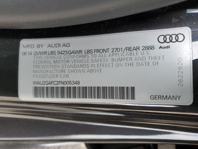 WAU2GAFC2FN005348 - 2015 AUDI A7 PRESTIGE CHARCOAL photo 12