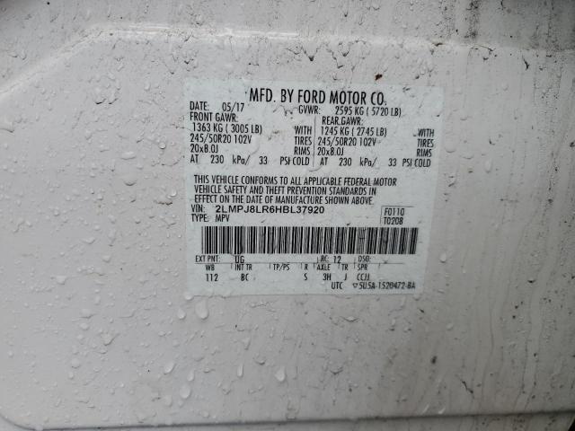 2LMPJ8LR6HBL37920 - 2017 LINCOLN MKX RESERVE Ақ фото 12