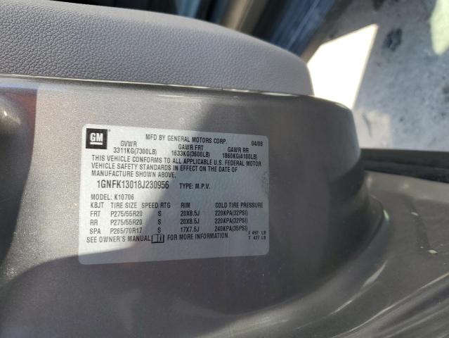 1GNFK13018J230956 - 2008 CHEVROLET TAHOE K1500 GRAY photo 13