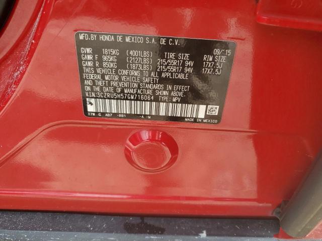 3CZRU5H57GM716064 - 2016 HONDA HR-V EX RED photo 12