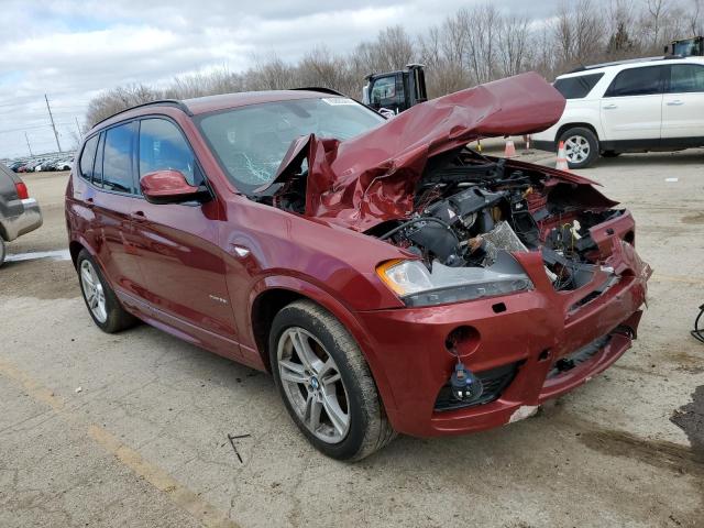 5UXWX9C56E0D20708 - 2014 BMW X3 XDRIVE28I RED photo 4