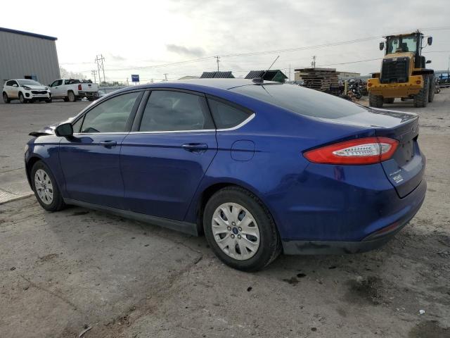 3FA6P0G74ER377453 - 2014 FORD FUSION S BLUE photo 2