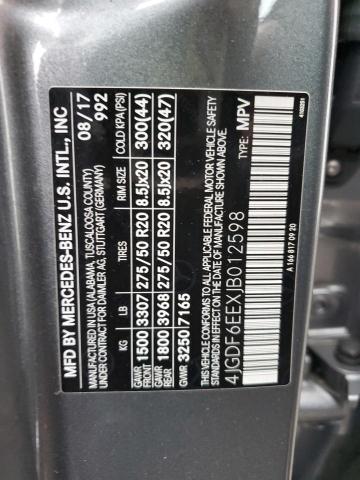 4JGDF6EEXJB012598 - 2018 MERCEDES-BENZ GLS 450 4MATIC CHARCOAL photo 13