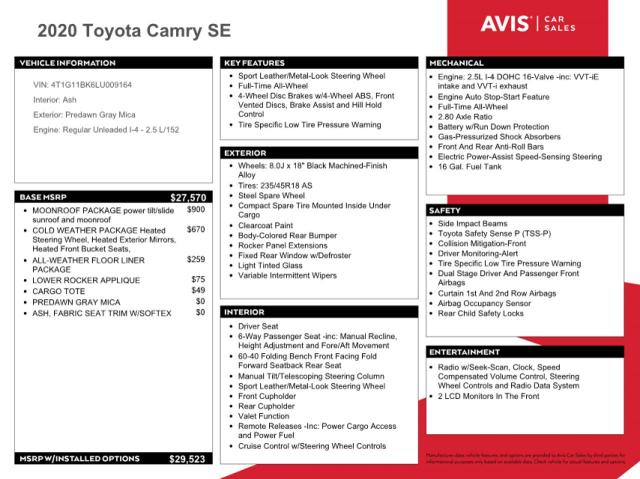 4T1G11BK6LU009164 - 2020 TOYOTA CAMRY SE GRAY photo 13