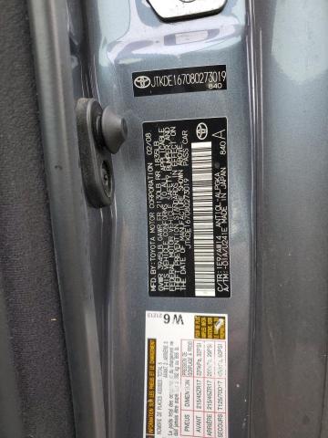 JTKDE167080273019 - 2008 TOYOTA SCION TC 灰色 照片 12