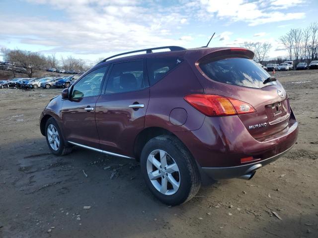 JN8AZ18W99W142399 - 2009 NISSAN MURANO S MAROON photo 2