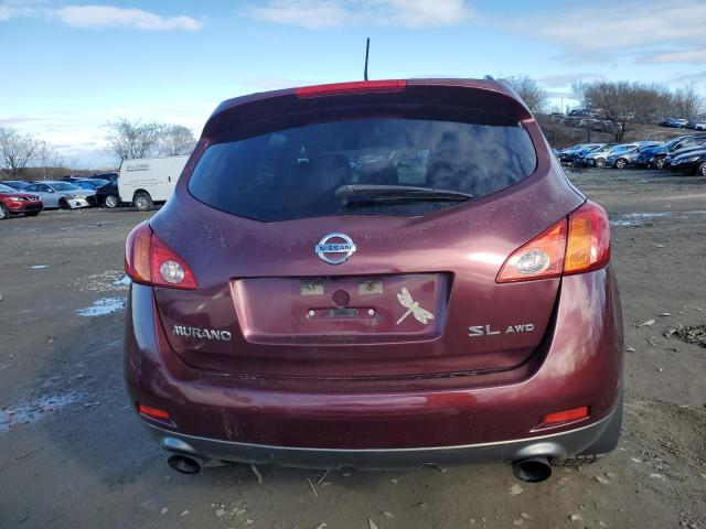 JN8AZ18W99W142399 - 2009 NISSAN MURANO S MAROON photo 6