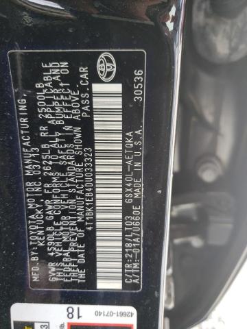 4T1BK1EB4DU033323 - 2013 TOYOTA AVALON BASE Qara foto 12