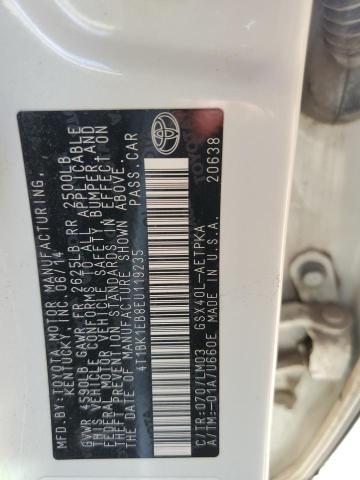 4T1BK1EB8EU119235 - 2014 TOYOTA AVALON BASE 白色 照片 12