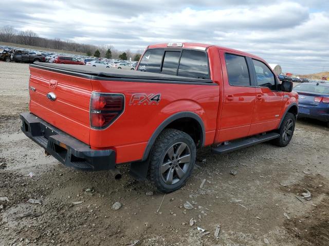 1FTFW1ET0DFD42360 - 2013 FORD F150 SUPERCREW RED photo 3