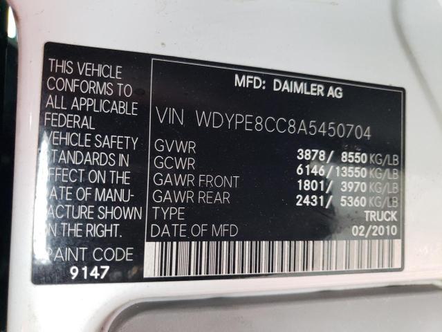 WDYPE8CC8A5450704 - 2010 FREIGHTLINER SPRINTER 2500 WHITE photo 12