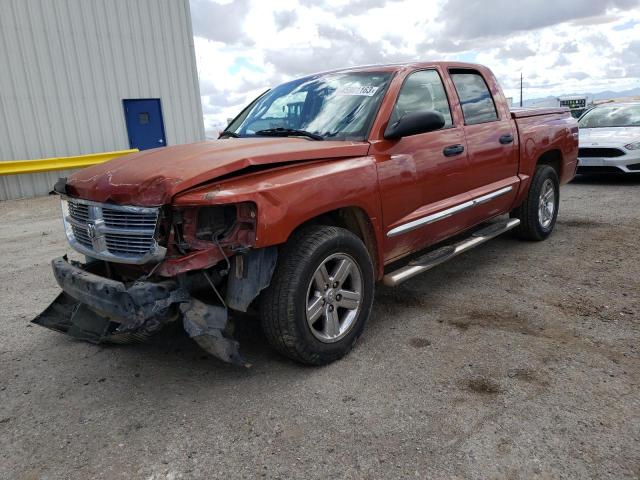 1D3HW58N98S578183 - 2008 DODGE DAKOTA QUAD LARAMIE ORANGE photo 1