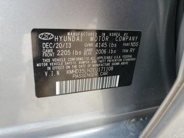 KMHD35LH2EU171108 - 2014 HYUNDAI ELANTRA GT GRAY photo 13