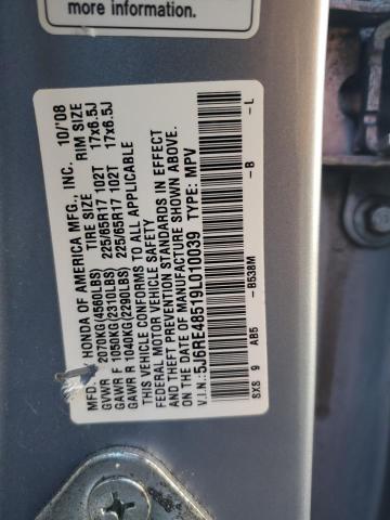 5J6RE48519L010039 - 2009 HONDA CR-V EX SILVER photo 13