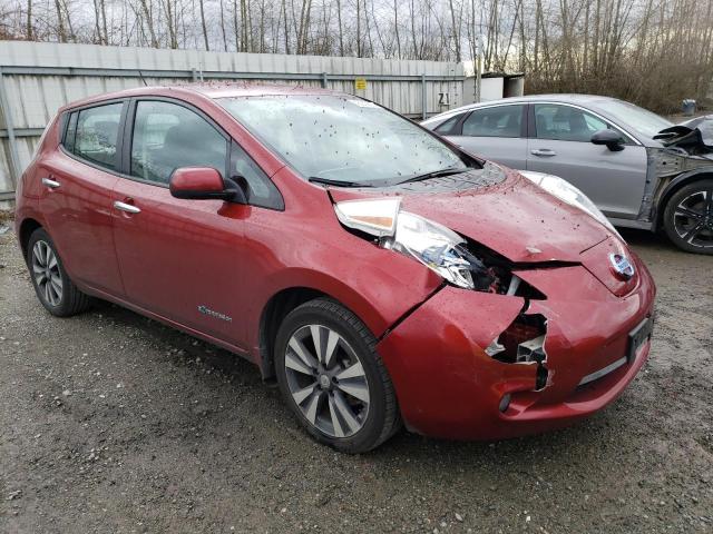 1N4AZ0CPXFC301245 - 2015 NISSAN LEAF S RED photo 4