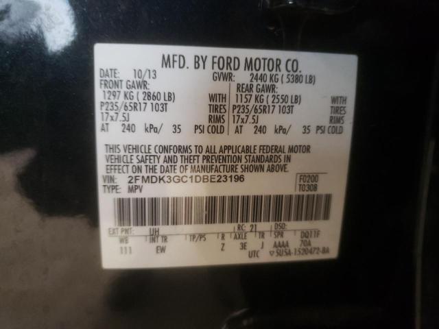 2FMDK3GC1DBE23196 - 2013 FORD EDGE SE BLACK photo 13