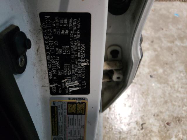 KNDJT2A62D7587034 - 2013 KIA SOUL + WHITE photo 12