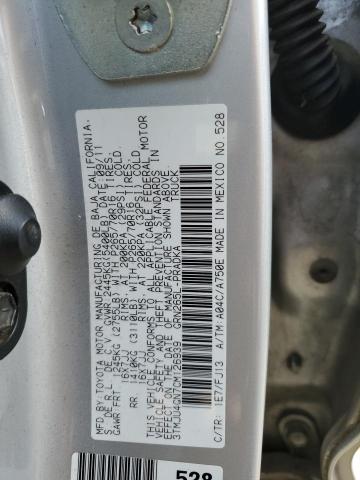 3TMJU4GN7CM126939 - 2012 TOYOTA TACOMA DOUBLE CAB PRERUNNER SILVER photo 12