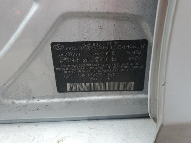 5NPEC4AC7BH088130 - 2011 HYUNDAI SONATA SE SILVER photo 12