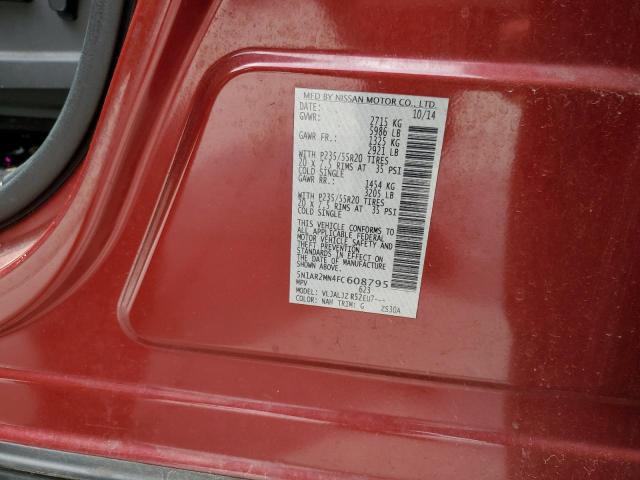 5N1AR2MN4FC608795 - 2015 NISSAN PATHFINDER S Qırmızı foto 13