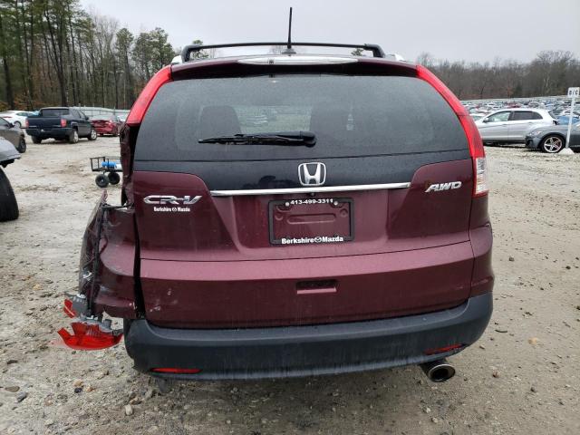 5J6RM4H74EL021714 - 2014 HONDA CR-V EXL BURGUNDY photo 6