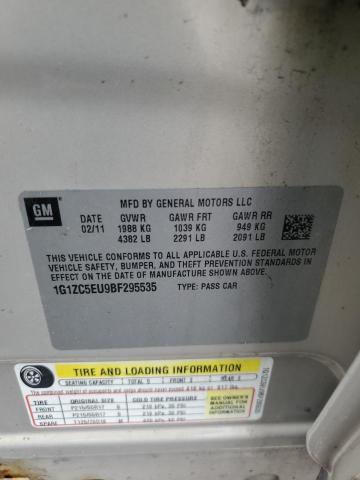 1G1ZC5EU9BF295535 - 2011 CHEVROLET MALIBU 1LT Złoty zdjęcie 12