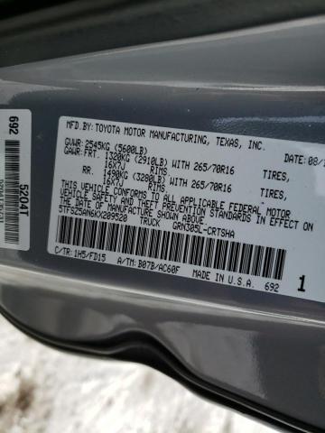 5TFSZ5AN6KX209520 - 2019 TOYOTA TACOMA ACCESS CAB ნაცრისფერი ფოტო 12