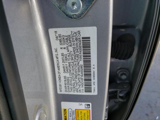 1HGCV3F16JA002462 - 2018 HONDA ACCORD HYBRID SILVER photo 12