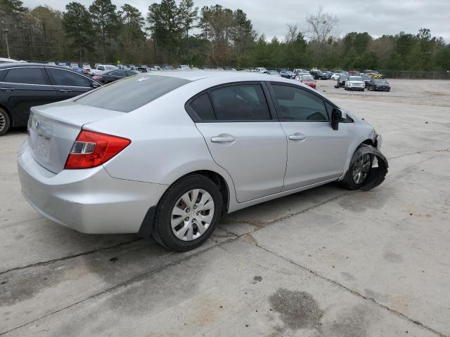 19XFB2F5XCE008640 - 2012 HONDA CIVIC LX SILVER photo 3