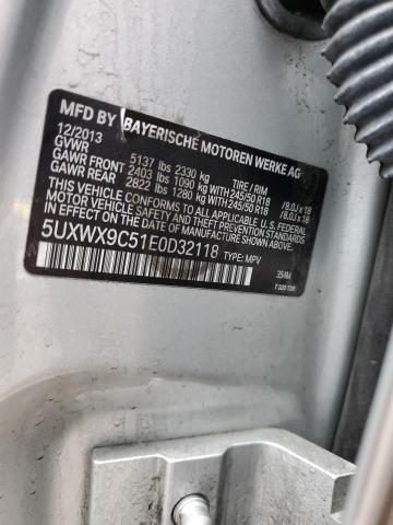 5UXWX9C51E0D32118 - 2014 BMW X3 XDRIVE28I SILVER photo 13