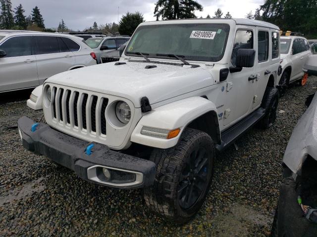 1C4JJXP63NW149219 - 2022 JEEP WRANGLER U SAHARA 4XE WHITE photo 1