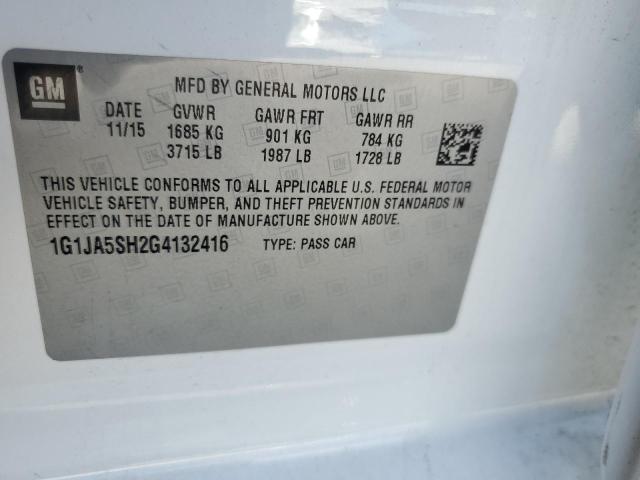 1G1JA5SH2G4132416 - 2016 CHEVROLET SONIC LS 白色 照片 12