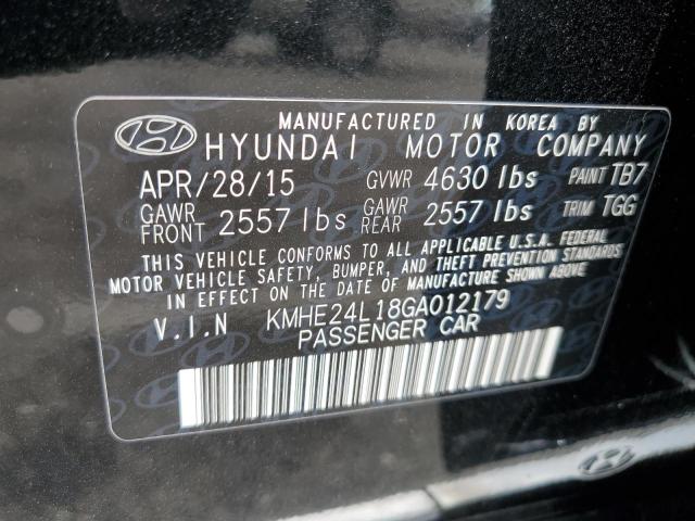 KMHE24L18GA012179 - 2016 HYUNDAI SONATA HYBRID BLACK photo 12