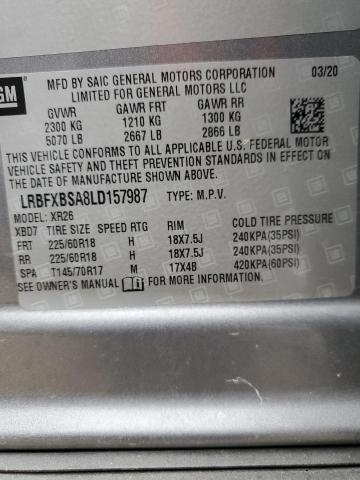 LRBFXBSA8LD157987 - 2020 BUICK ENVISION PREFERRED 银色 照片 14