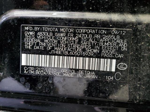 JTHBE1BL6D5015939 - 2013 LEXUS GS 350 BLACK photo 12