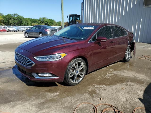 3FA6P0K93HR154799 - 2017 FORD FUSION TITANIUM BURGUNDY photo 1