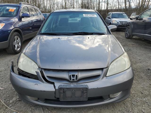 2HGES26794H581193 - 2004 HONDA CIVIC EX GRAY photo 5