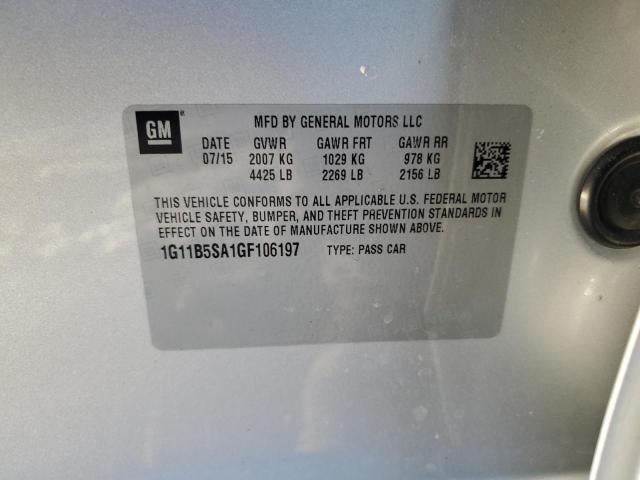 1G11B5SA1GF106197 - 2016 CHEVROLET MALIBU LIM LS ვერცხლისფერი ფოტო 12