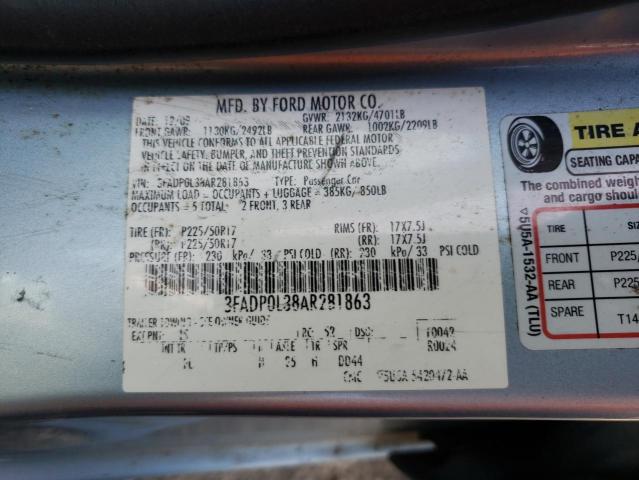 3FADP0L38AR281863 - 2010 FORD FUSION HYBRID BLUE photo 12