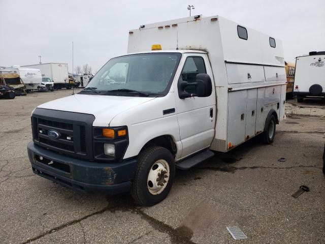 1FDXE45P19DA37573 - 2009 FORD ECONOLINE E450 SUPER DUTY CUTAWAY VAN WHITE photo 1